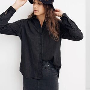 Madewell Denim Oversized Ex-Boyfriend Shirt in Lunar Wash